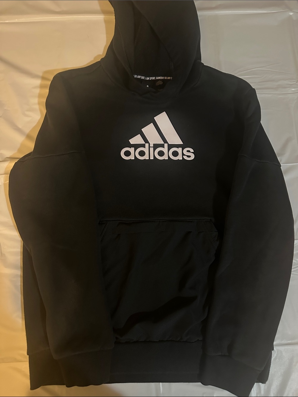 adidas Black Hoodie with White Logo